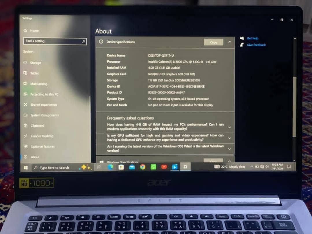 Laptop for sale
