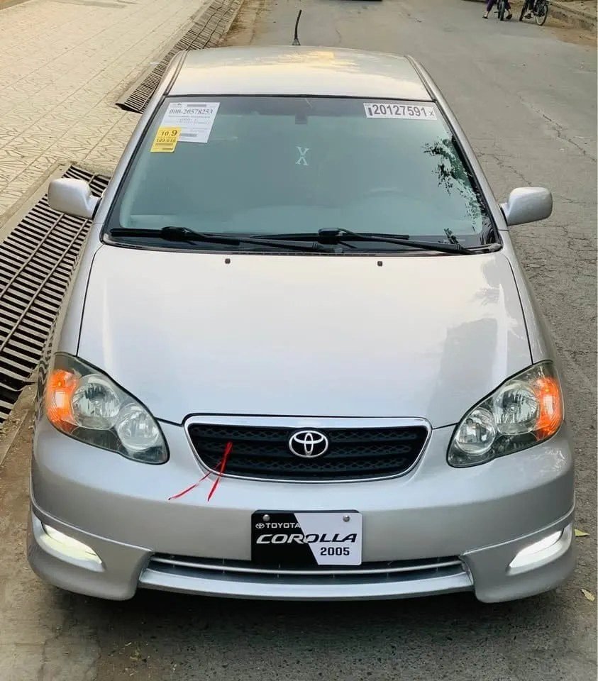 tiota Corolla 2005 asklas, color silver, mktob Kabul, bdon spare tire