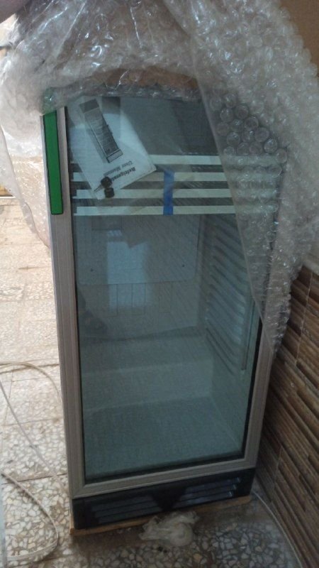 Selling a new and unused refrigerator in a carton.